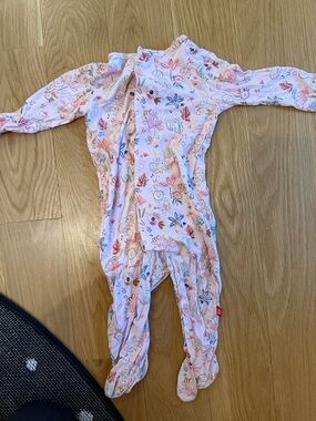 Baby Footed One-Piece in Light Pink Floral